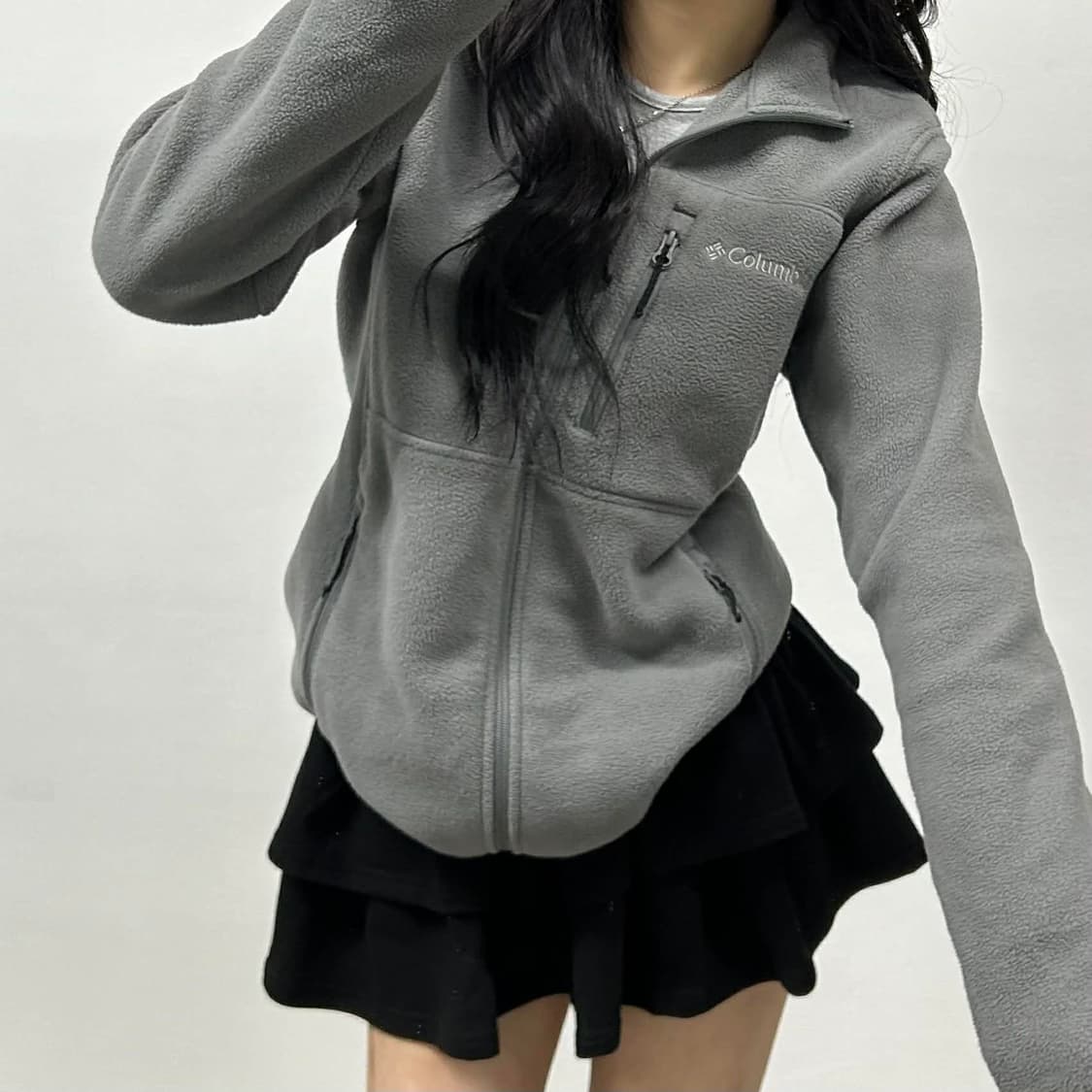 컬럼비아 그레이 플리스 자켓 후리스 희귀져지(S) 상품이미지1