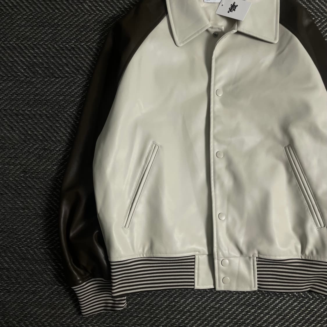 파르티멘토 버핑레더 배색 봄버 자켓y 3511 상품이미지4