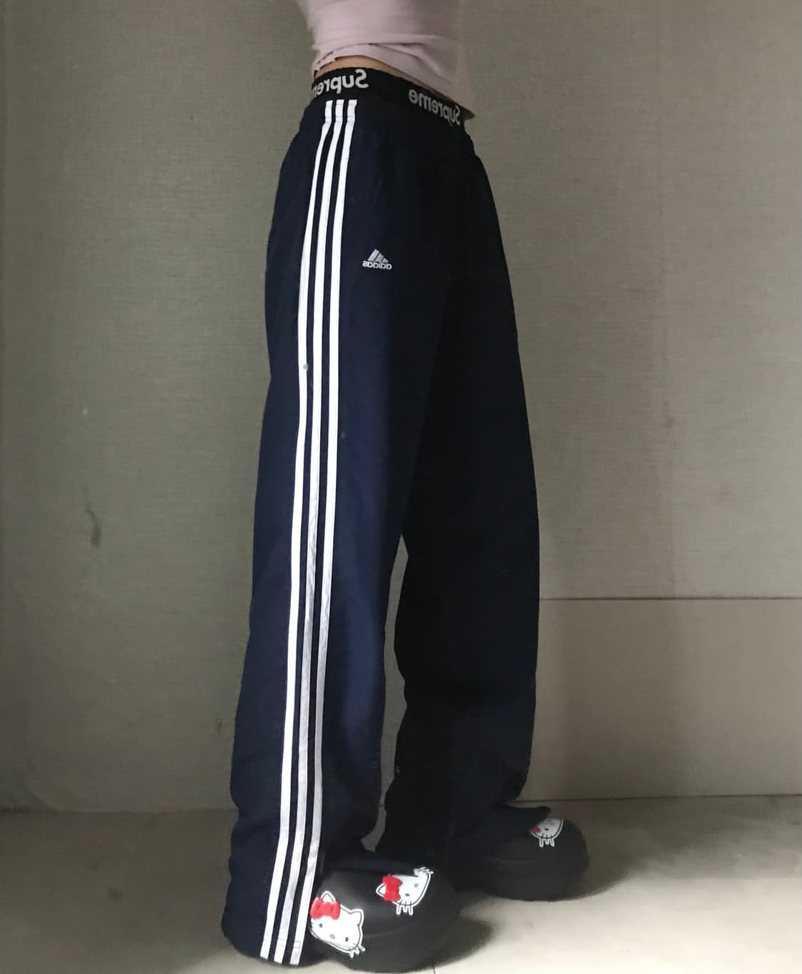 아디다스 네이비 와이드핏 트레이닝팬츠 상품이미지2