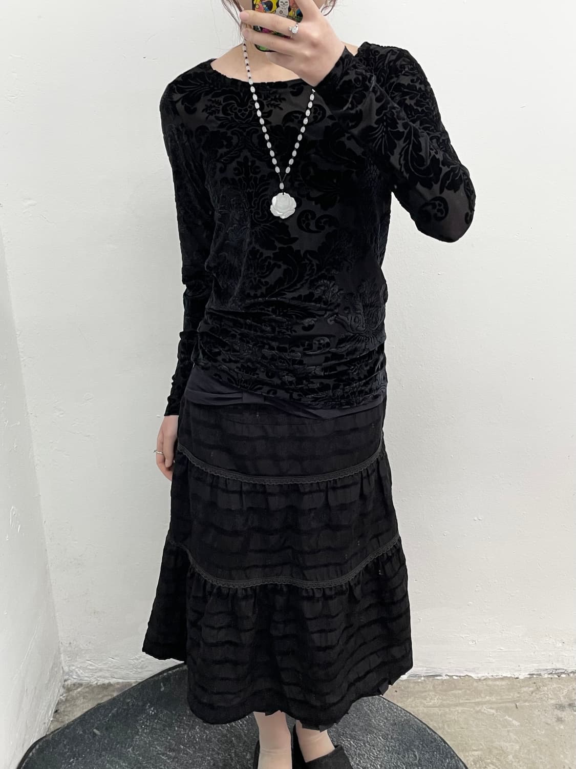 블랙 오리엔탈 페이즐리 탑 상품이미지4