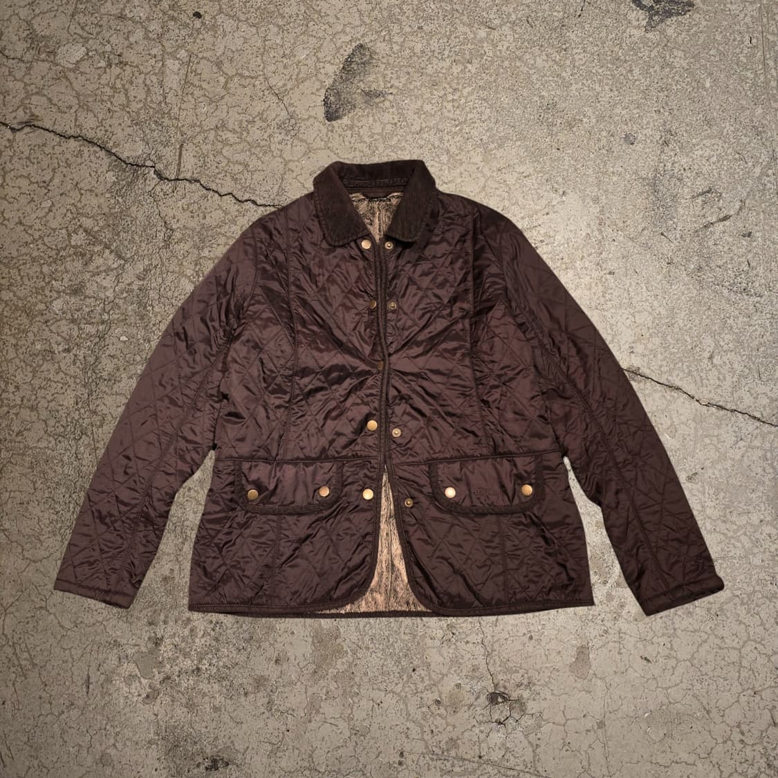 Barbour 다크 브라운 빈티지 폴라퀼트 퀼팅 자켓 상품이미지1