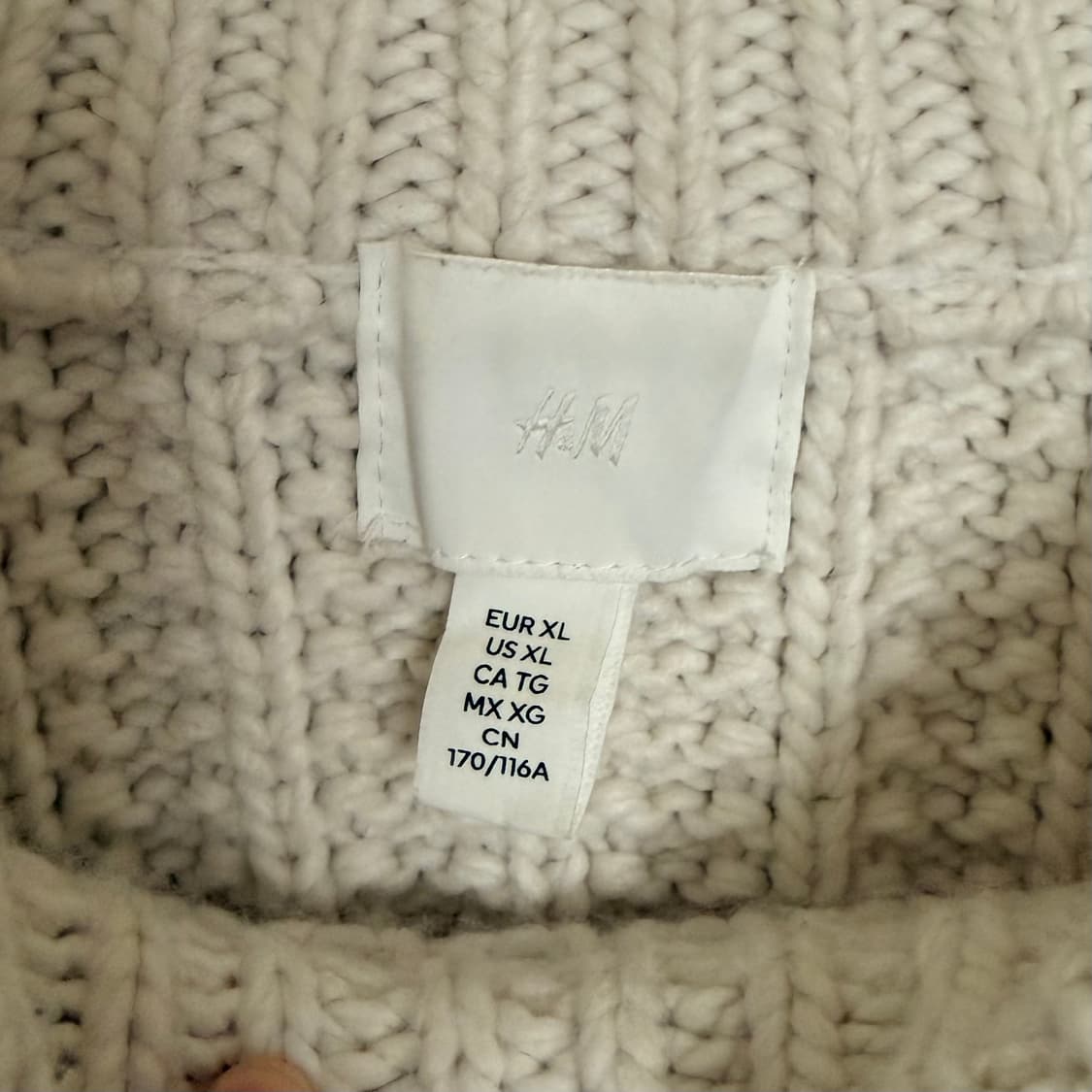 H&M 아이보리 프린지 니트 XL 상품이미지3