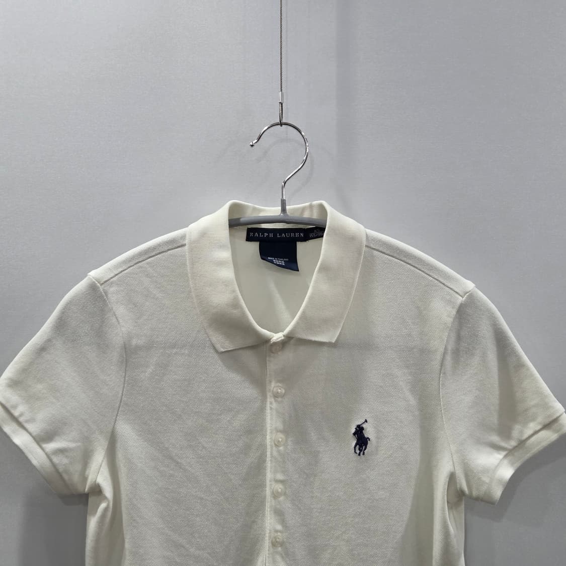 폴로랄프로렌 우먼 피케 카라 반팔티 화이트 XS 상품이미지2