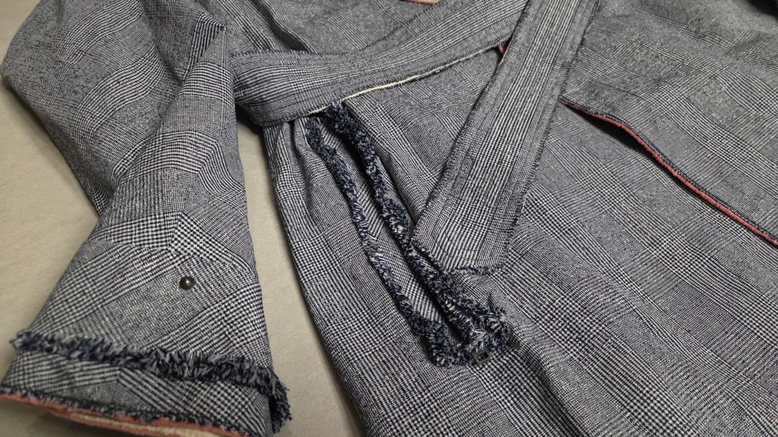 TIME  타임  헤링본 미니 체크 트렌치 코트  상품이미지6