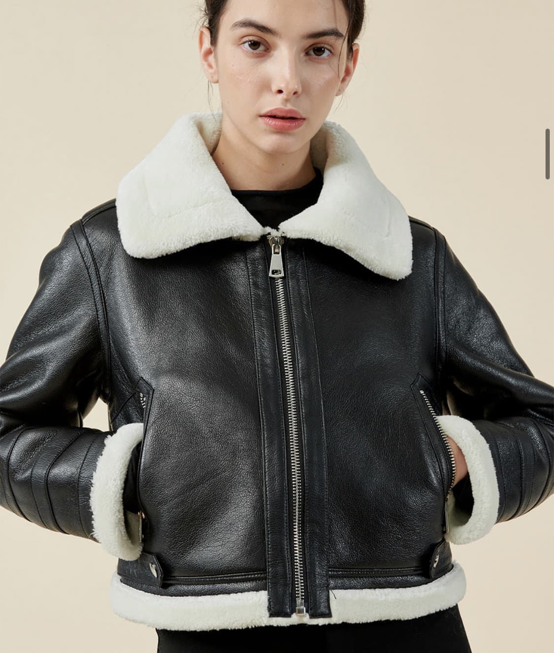 레프트서울 크롭 무스탕 상품이미지2