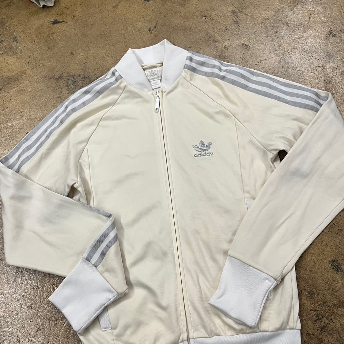 [정품/95] 아디다스 아이보리 삼선 트랙탑 져지 b14 상품이미지1