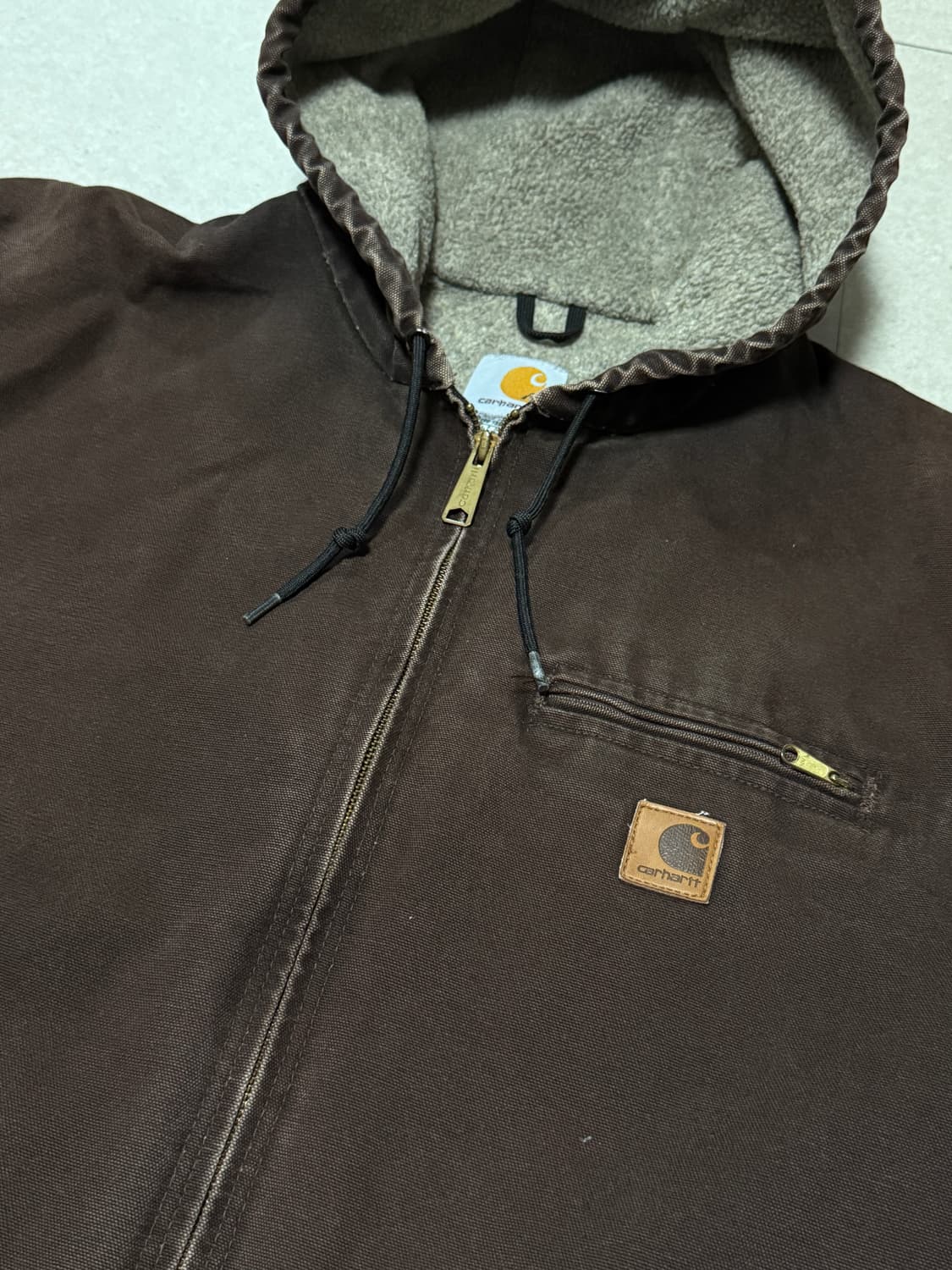 소매상태좋음) 칼하트 시에라 j141 자켓 xl dkb 다크브라운 상품이미지4