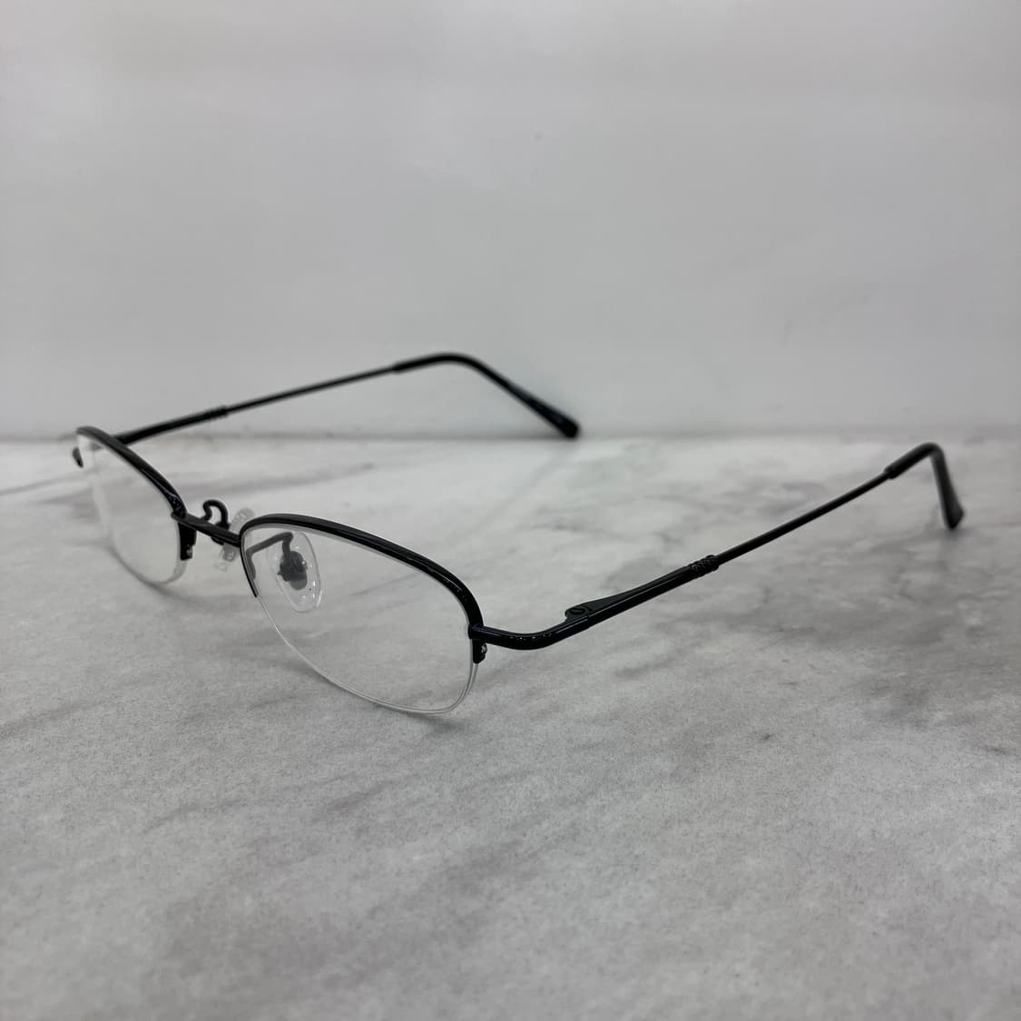 C76 ENDORPHIN 빈티지 블랙 오벌 반무테 안경 상품이미지7