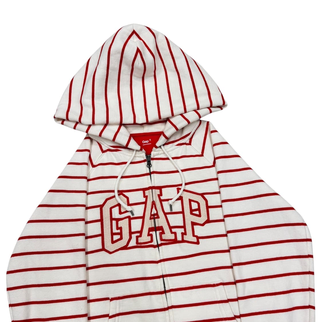 GAP 빈티지 모리걸 스펠로고 스트라이프 기모 후드집업 자켓 S 상품이미지2