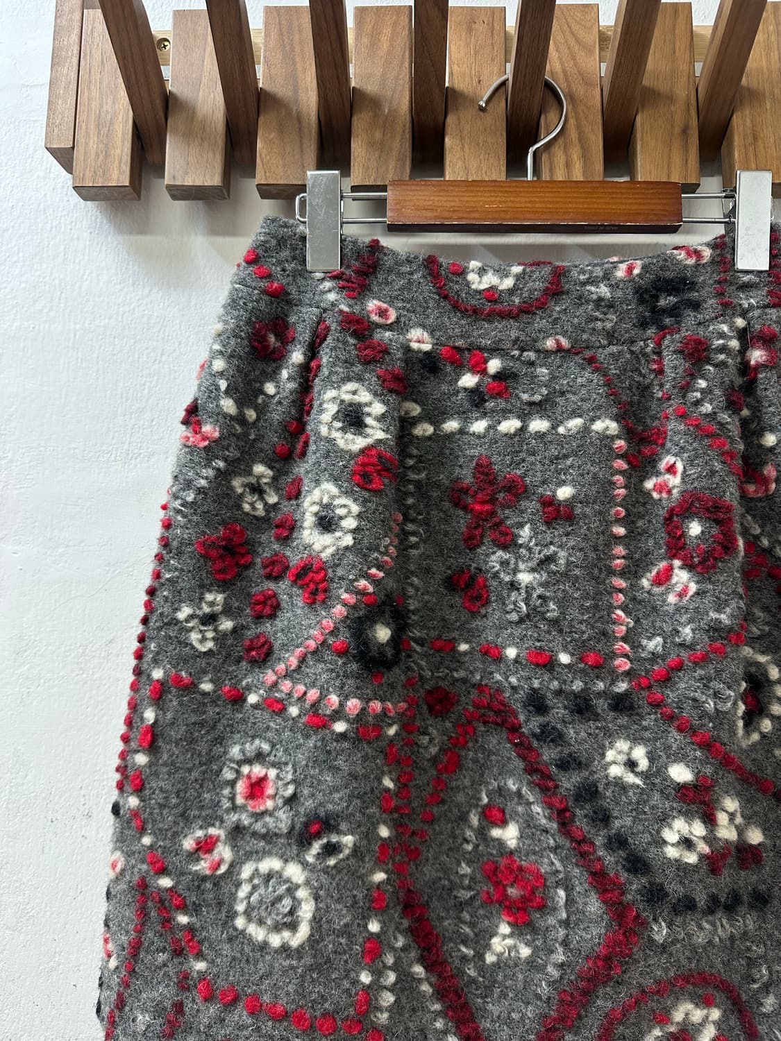 일본빈티지 울 자카드 패턴 스커트  상품이미지3