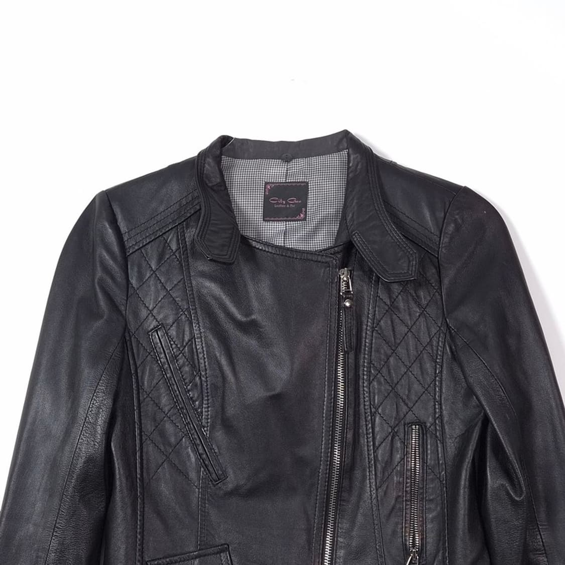 City Gee 이태리 램스킨 퀼팅 가죽 자켓 상품이미지3