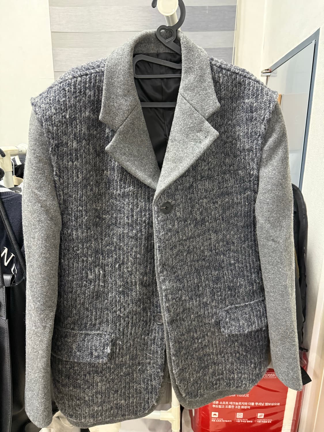 (L) STU 2패널 레이어드 블레이저 그레이 상품이미지1