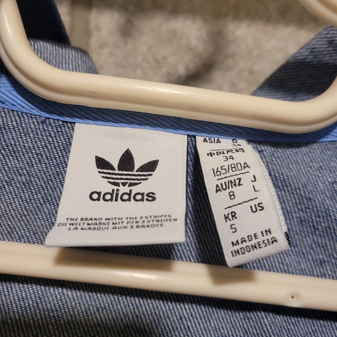 아디다스 우먼 크롭 데님 후드 S 상품이미지5