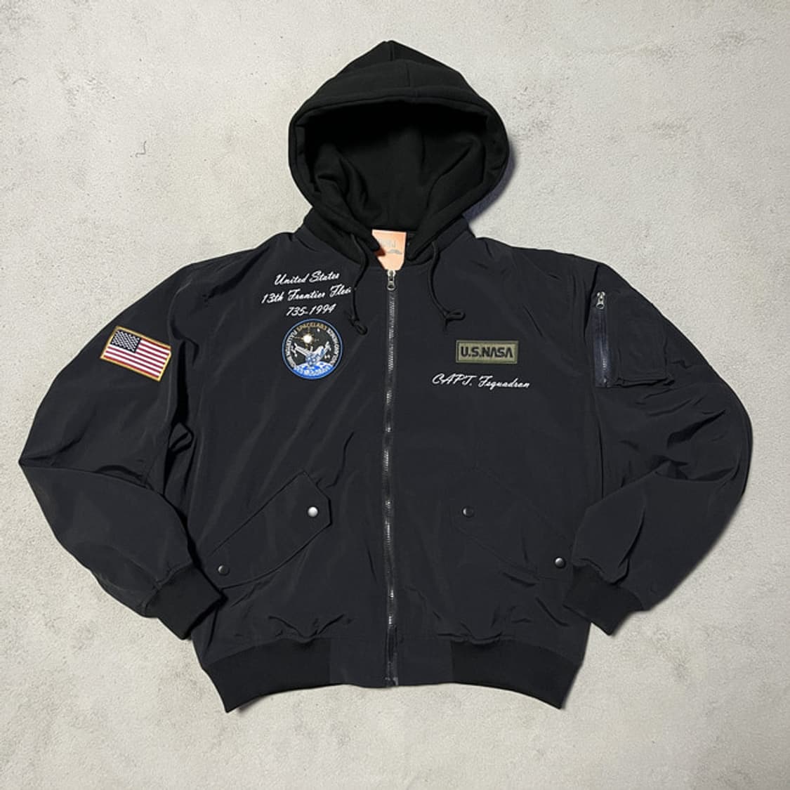 타스란 항공점퍼 US 와펜 후드집업 상품이미지1
