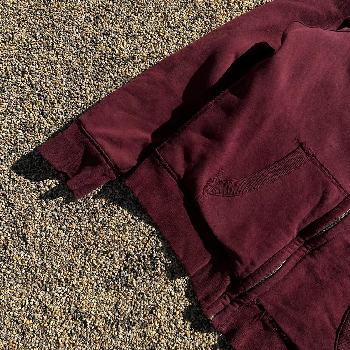 홀리스터(HOLLISTER) 버건디 헤비웨이트 후드집업 상품이미지3