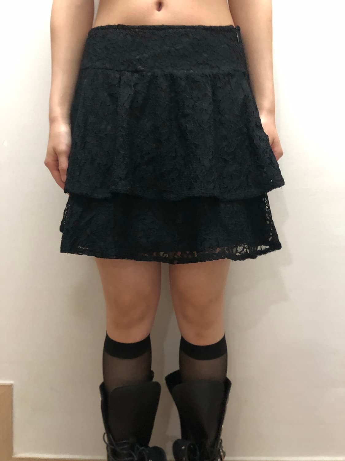 빈티지 블랙 프릴 레이스 스커트 상품이미지5