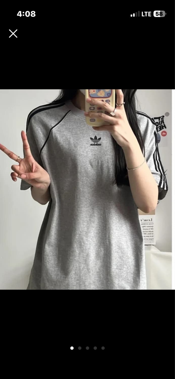 아디다스 삼선 sst 반팔티 그레이 상품이미지1