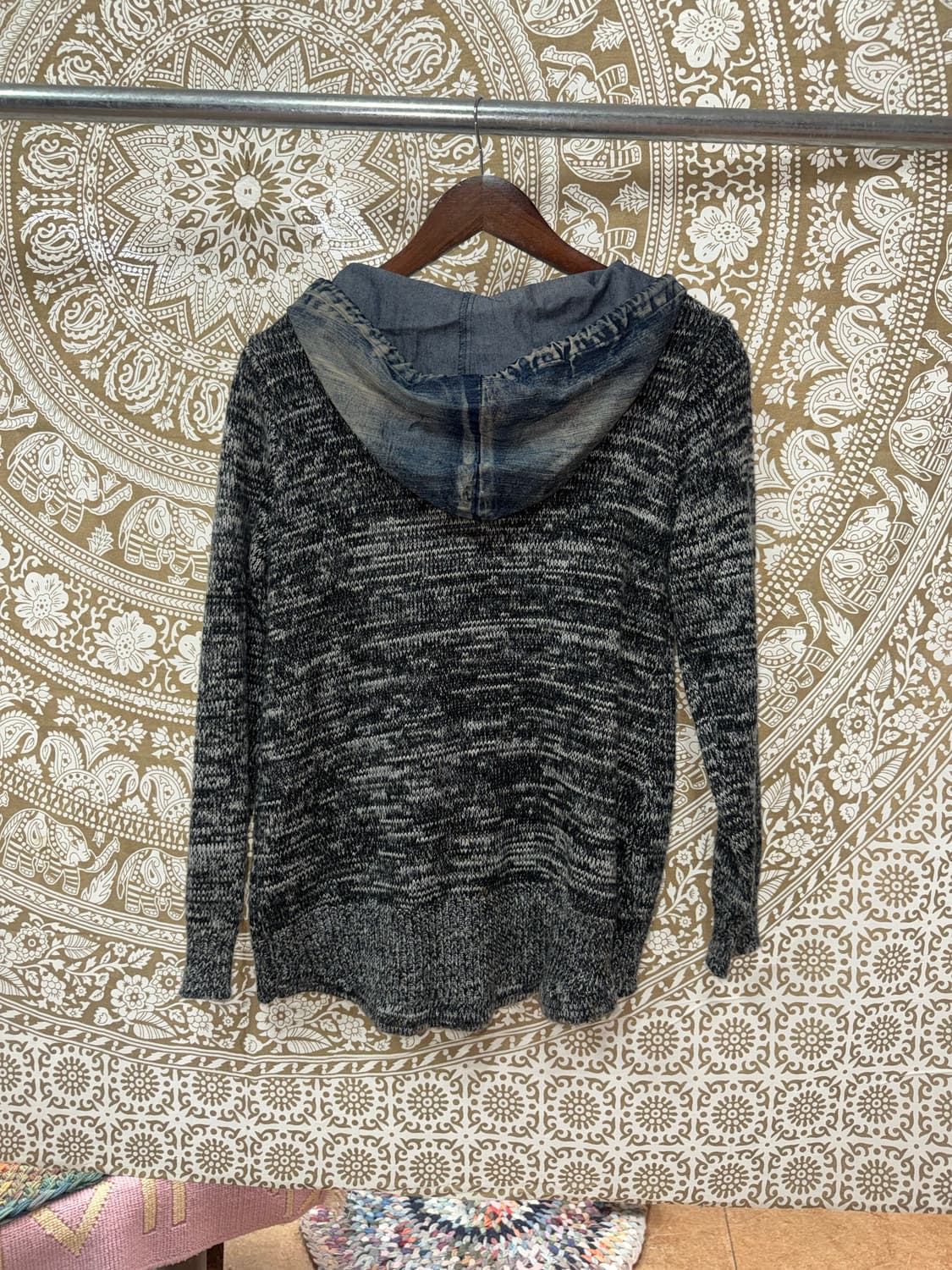 빈티지 데님 패치 후드 가디건 상품이미지5