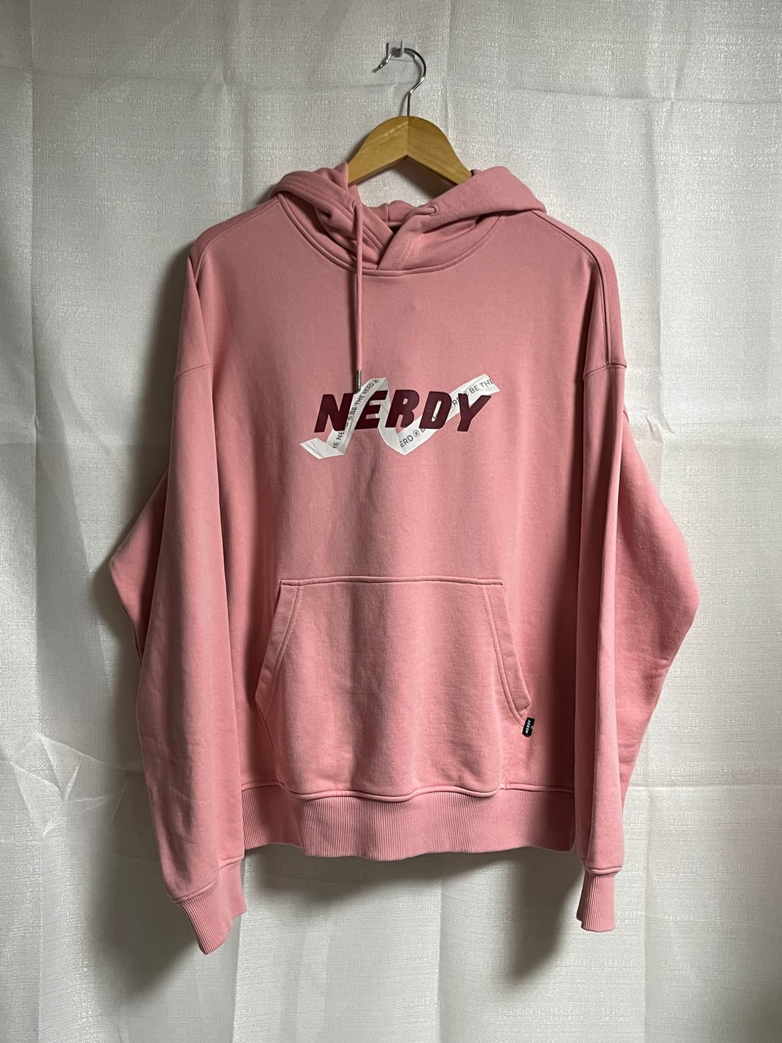 널디 딸기우유맛 오버핏 후드티셔츠 M 상품이미지1
