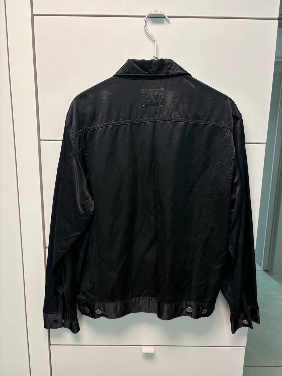 빈티지 사틴 트러커 자켓 블랙 100사이즈 상품이미지2