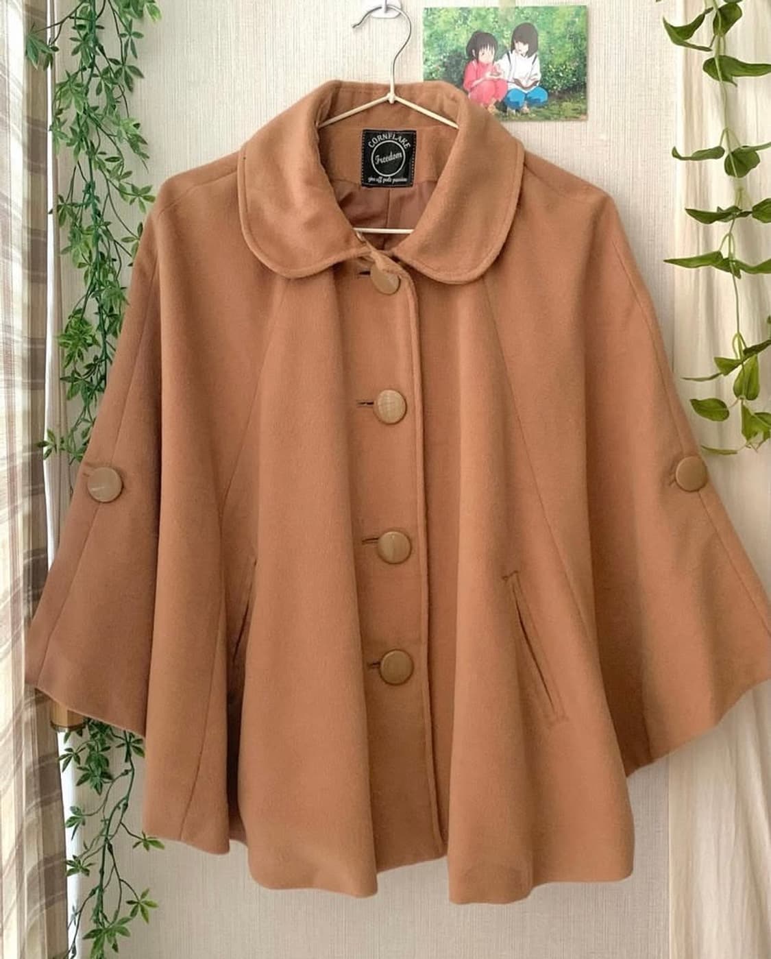 브라운 케이프 코트 상품이미지5