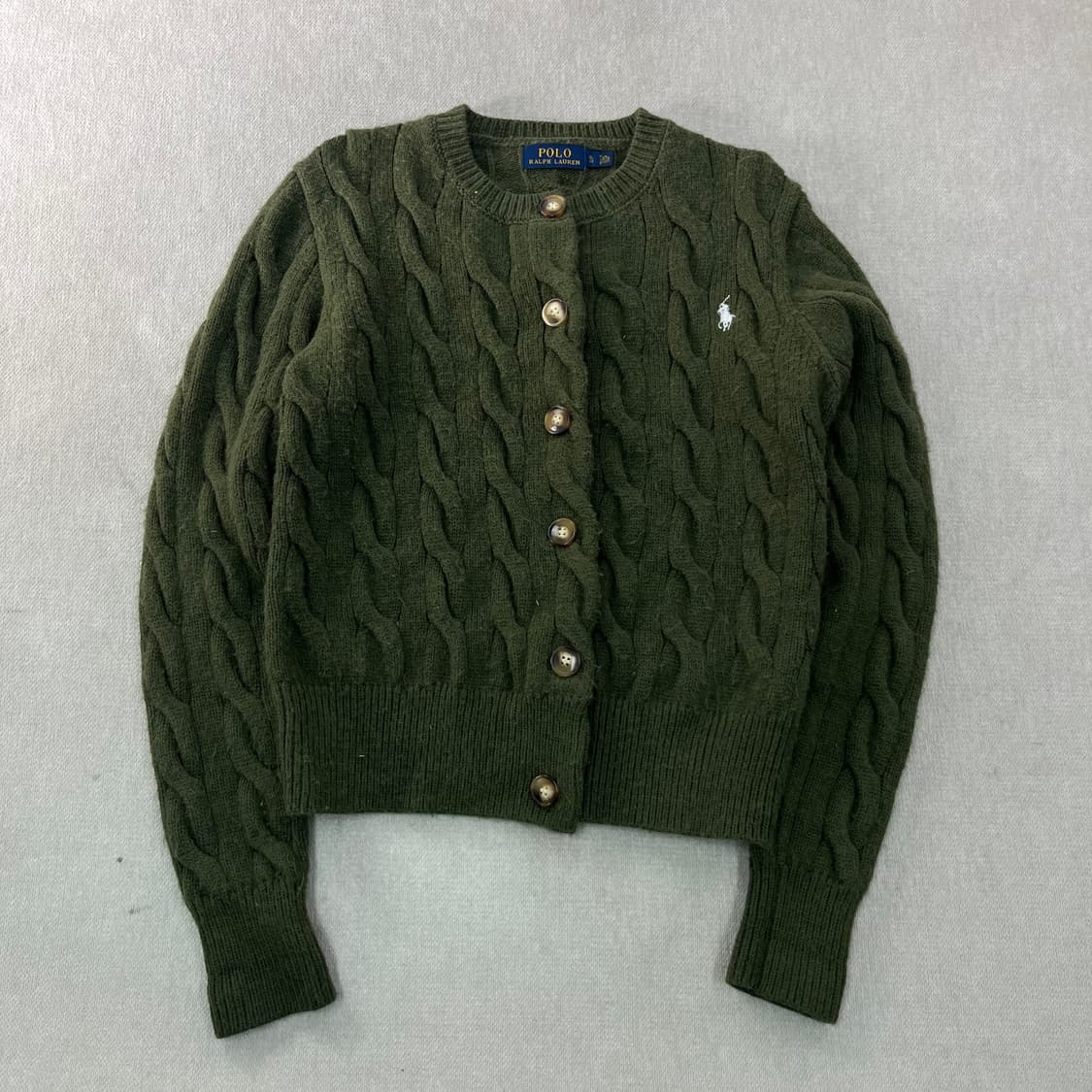 W100 폴로랄프로렌 꽈배기 카기 가디건 상품이미지1