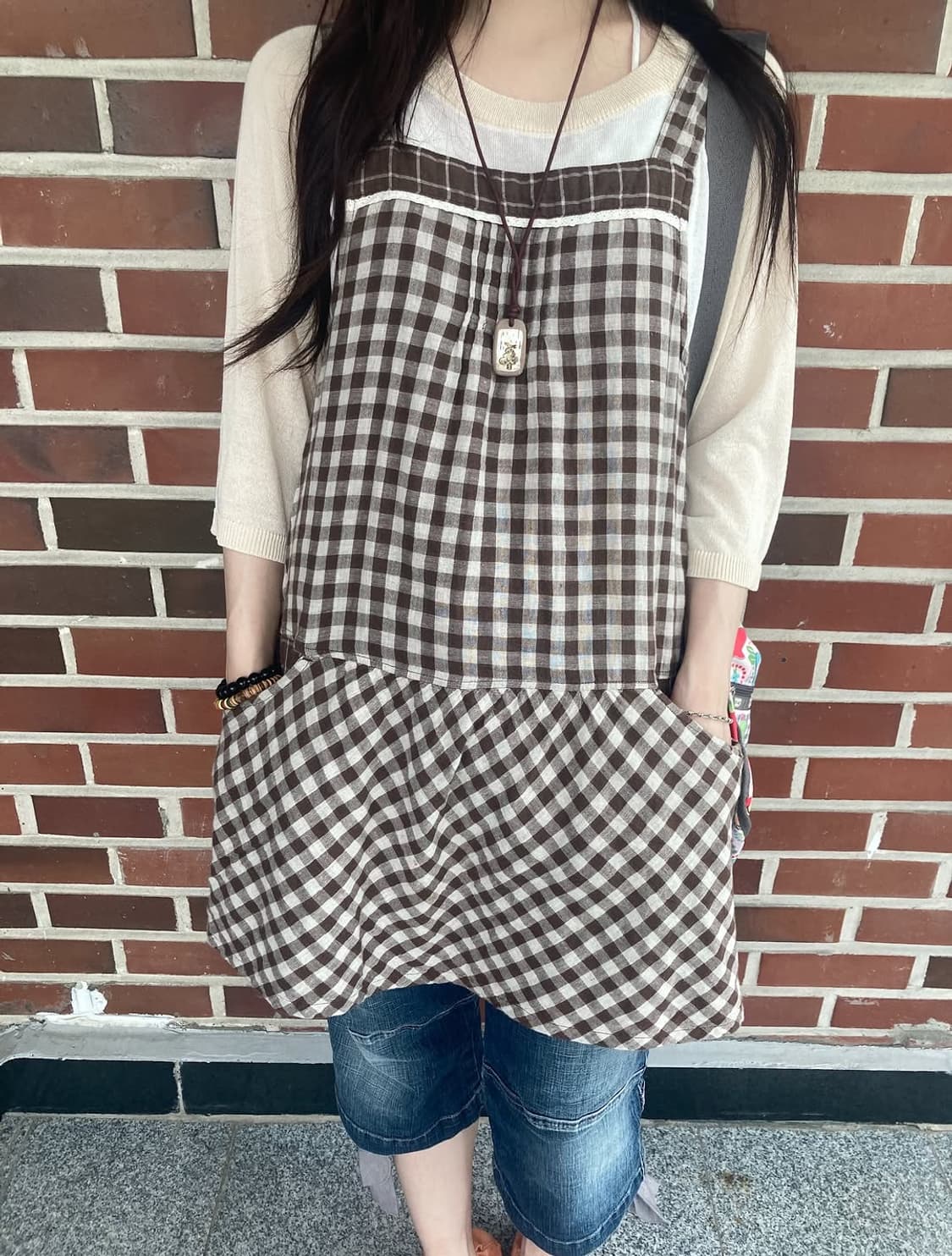 브라운 코지 모리걸 빈티지 코디세트 3pcs 상품이미지5