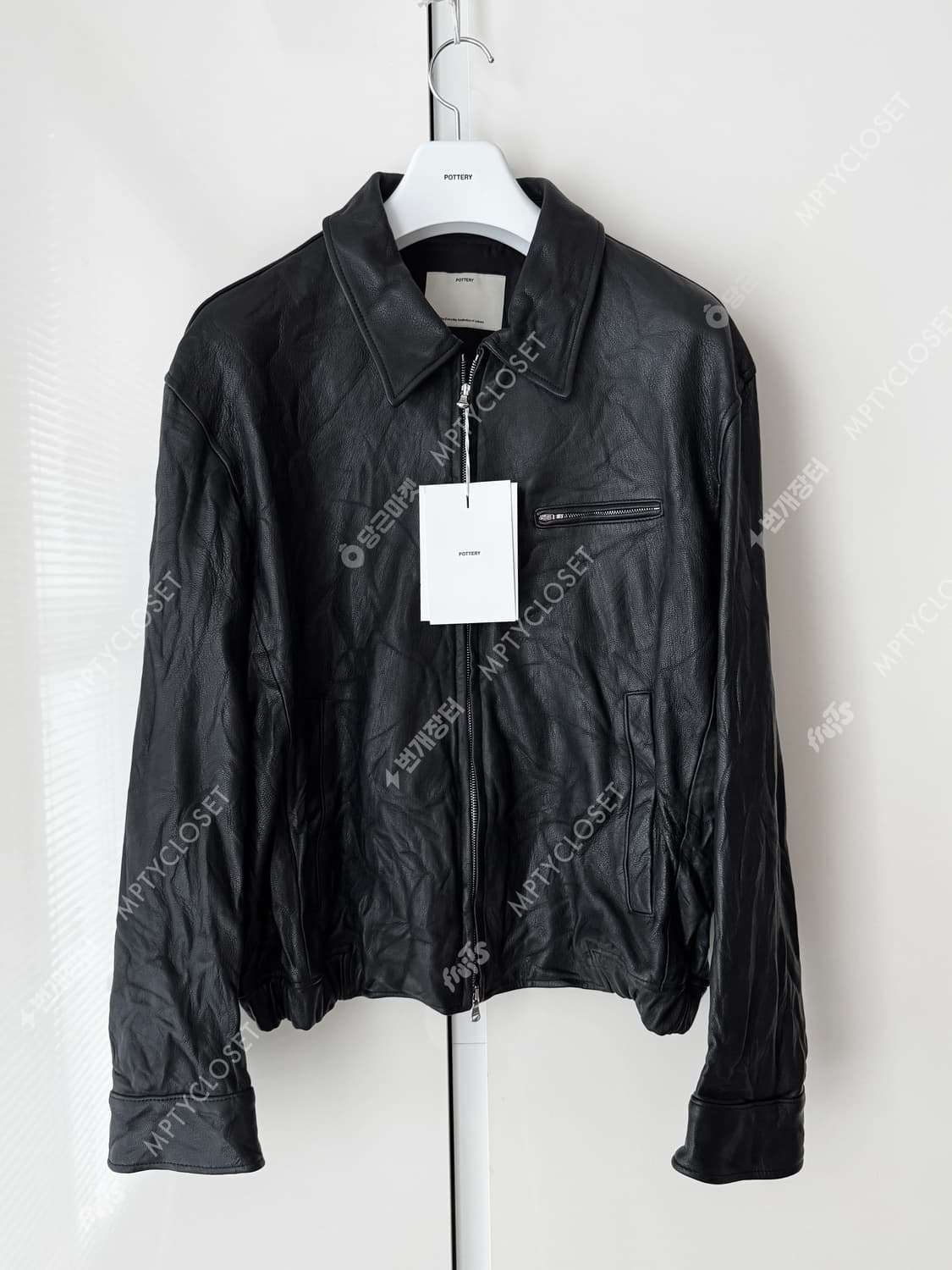 [3] 포터리 고트레더 자켓 블랙 상품이미지1