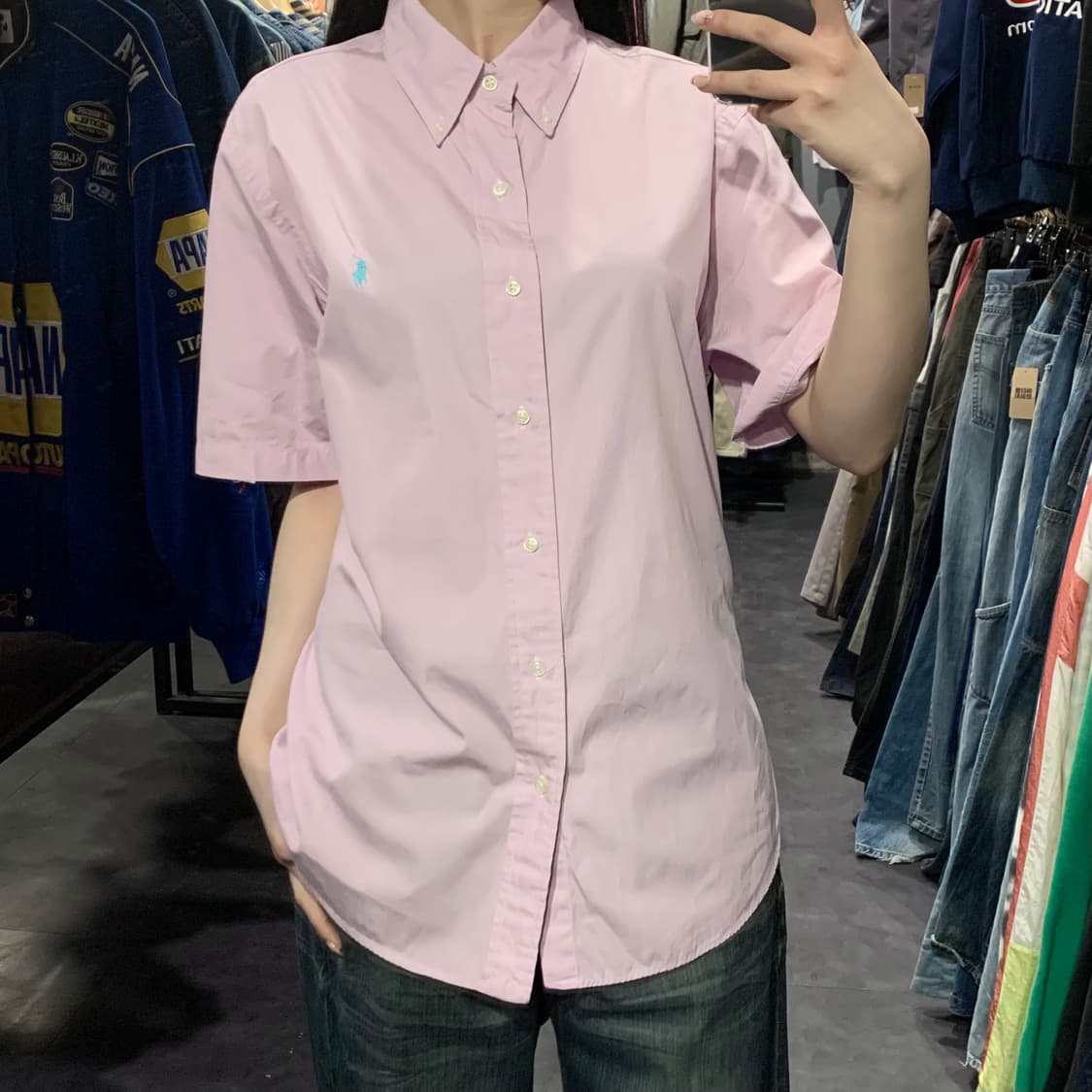 [IM] 폴로 랄프로렌 반팔 스트라이프 셔츠 핑크 상품이미지3