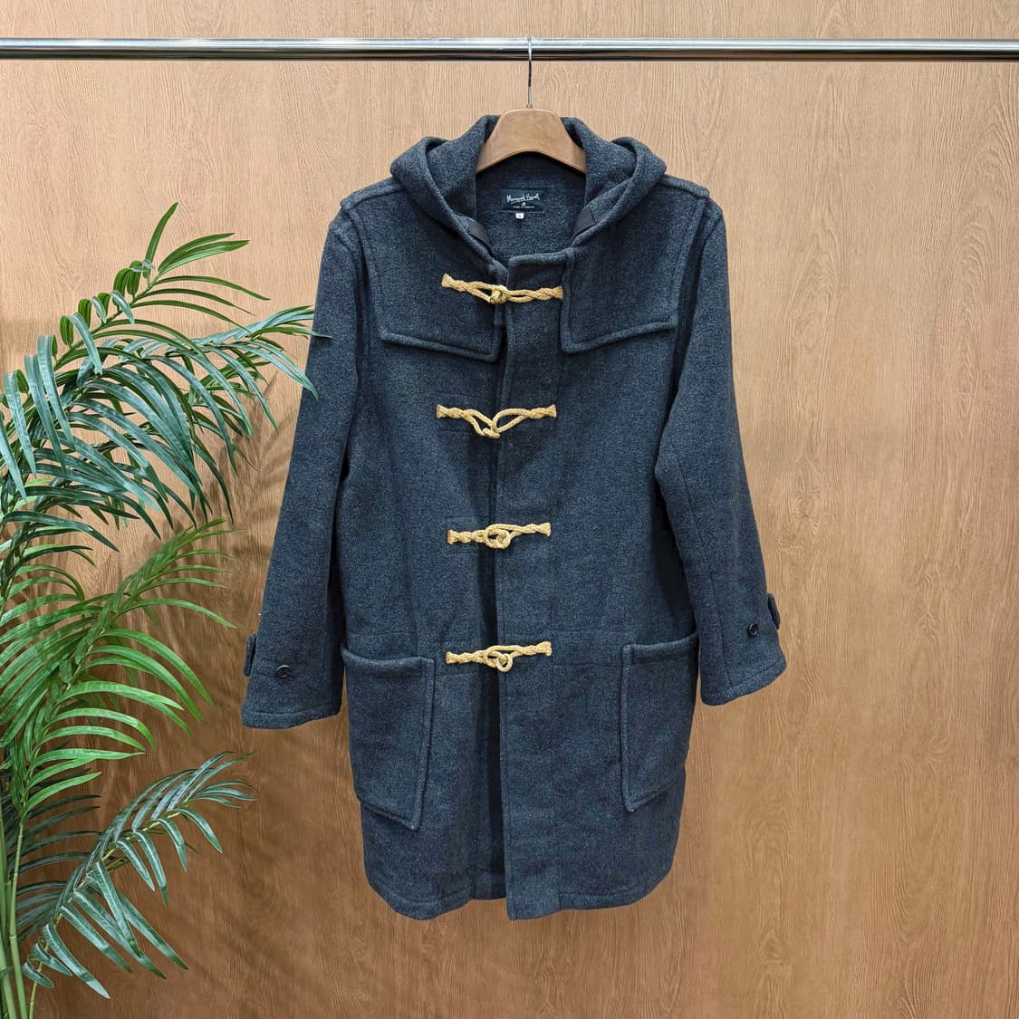 마가렛호웰 후드 더플 코트 토글 여밈 디테일 레귤러핏 차콜 그레이 상품이미지1