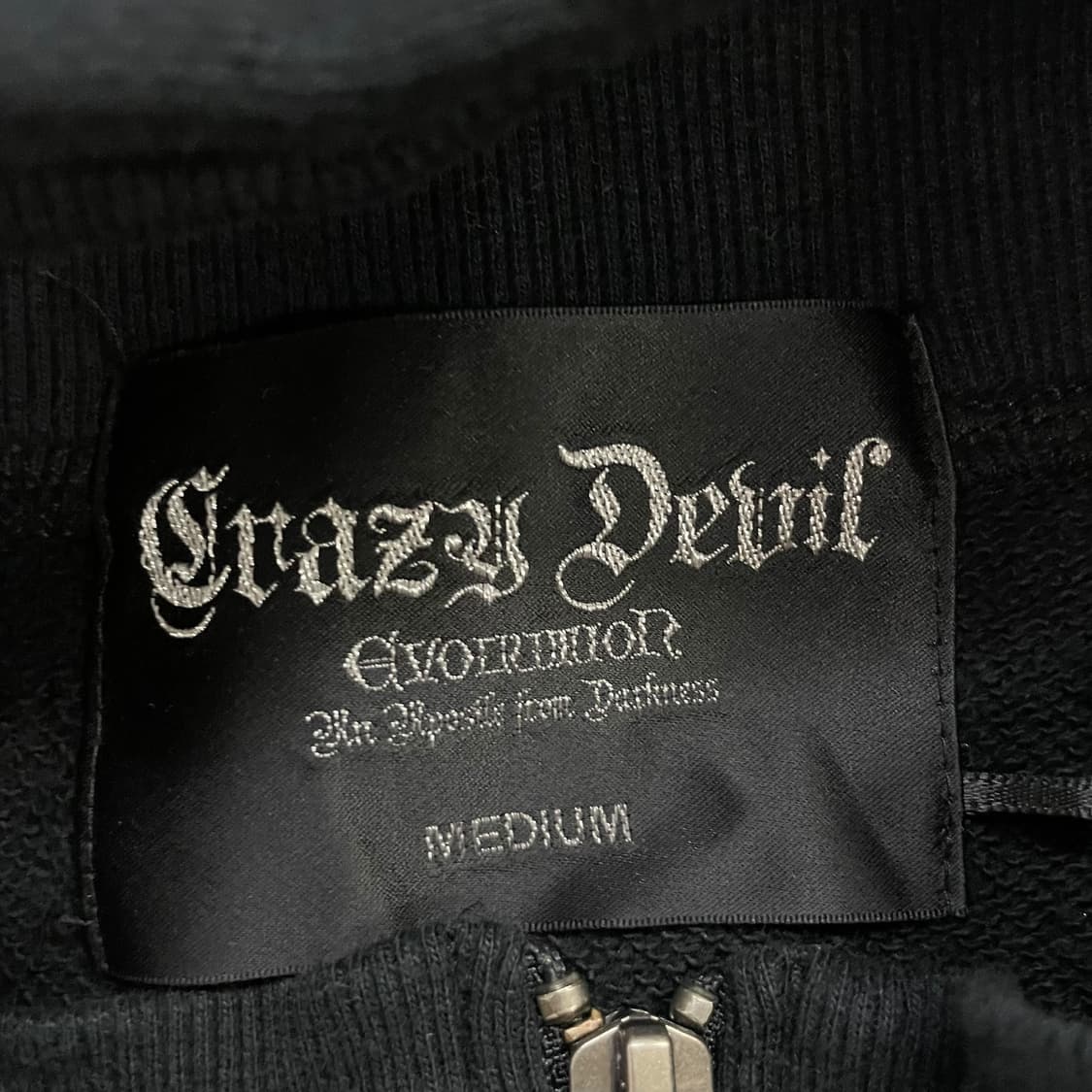 크레이지 데빌 Crazy devil 펑크 베스트 후드집업 블랙 상품이미지5