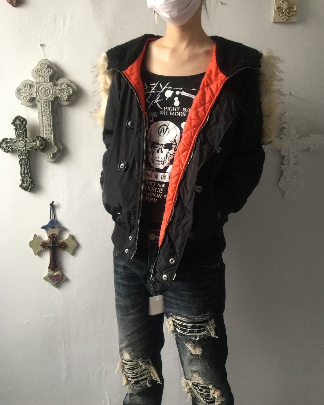 Fake fur hood jacket 상품이미지8