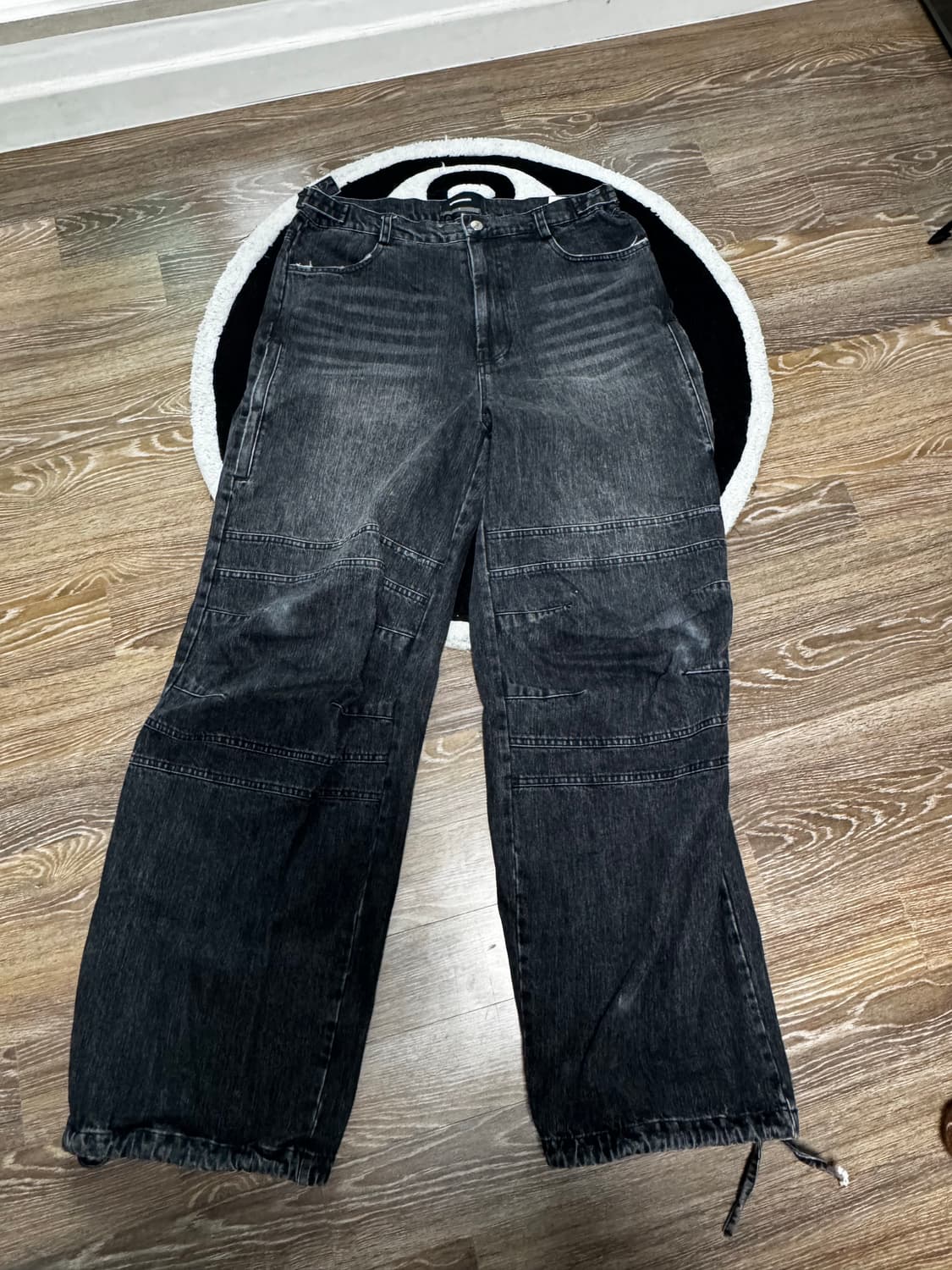 Washed Denim Carpenter Pants Black 상품이미지2