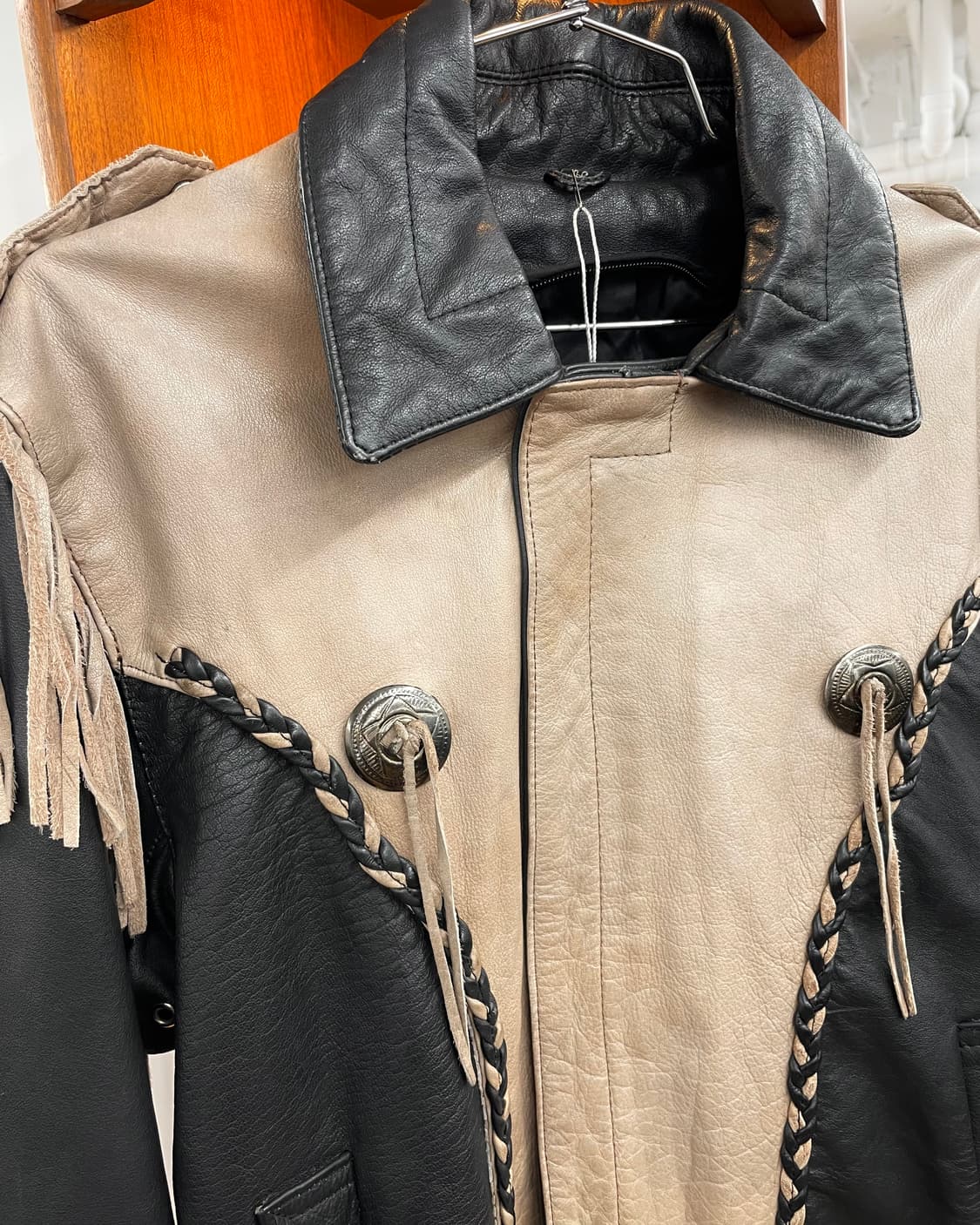 [46] 80s 레더 프린지 웨스턴 자켓 상품이미지4