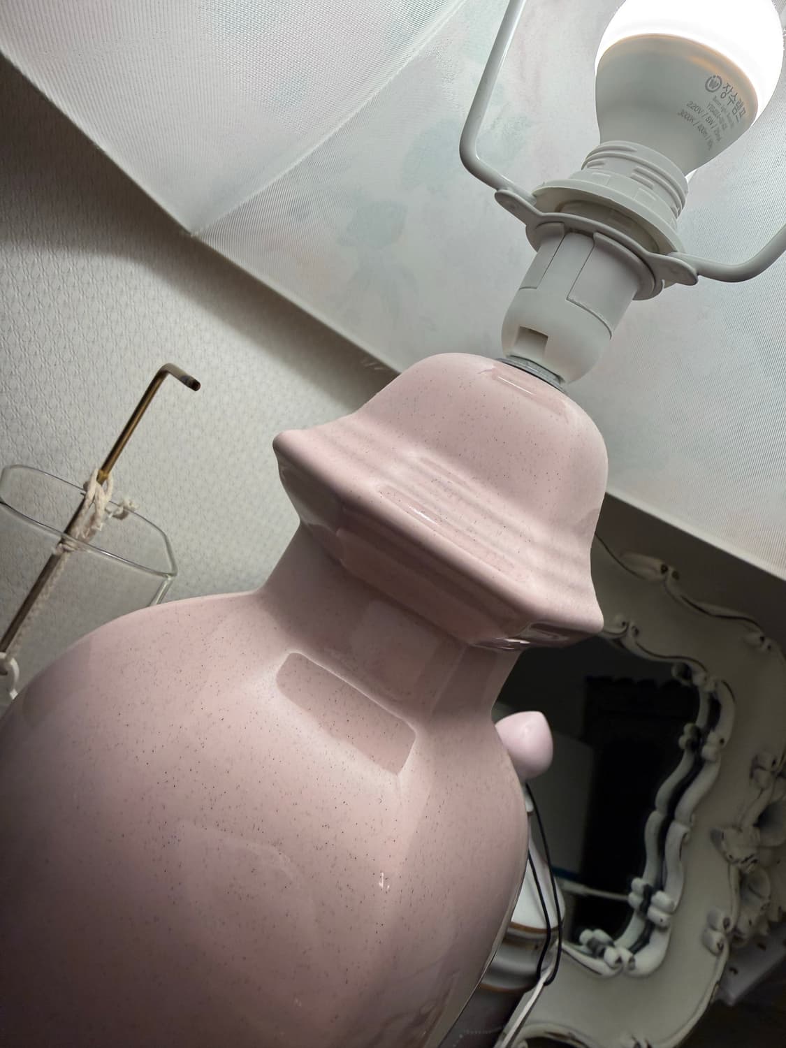 영국플로럴핑크포세린(도자기)스탠드조명 상품이미지2