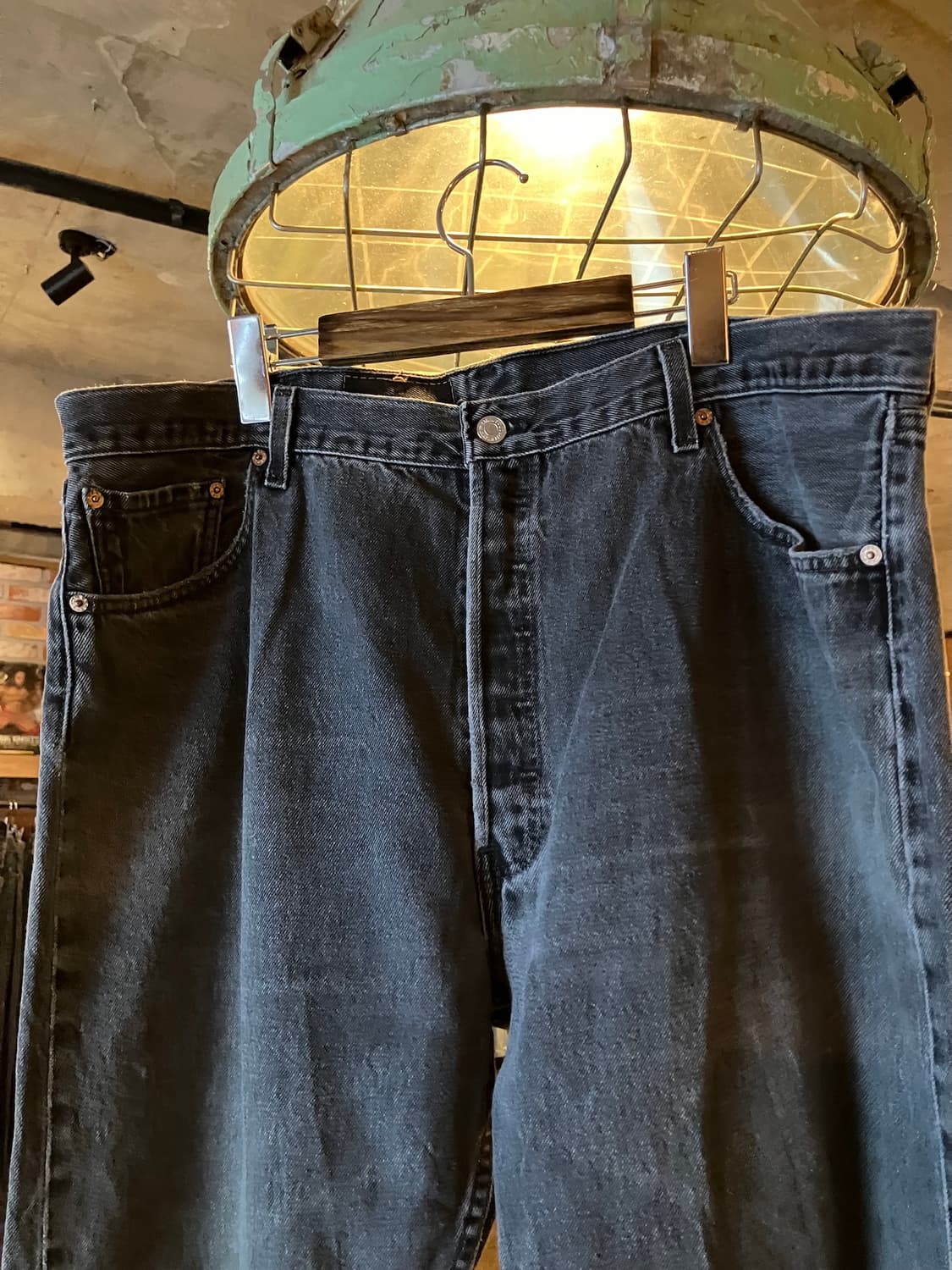 빅사이즈 90s USA 빈티지 리바이스 501 0660 블랙진 데님 팬츠 상품이미지3