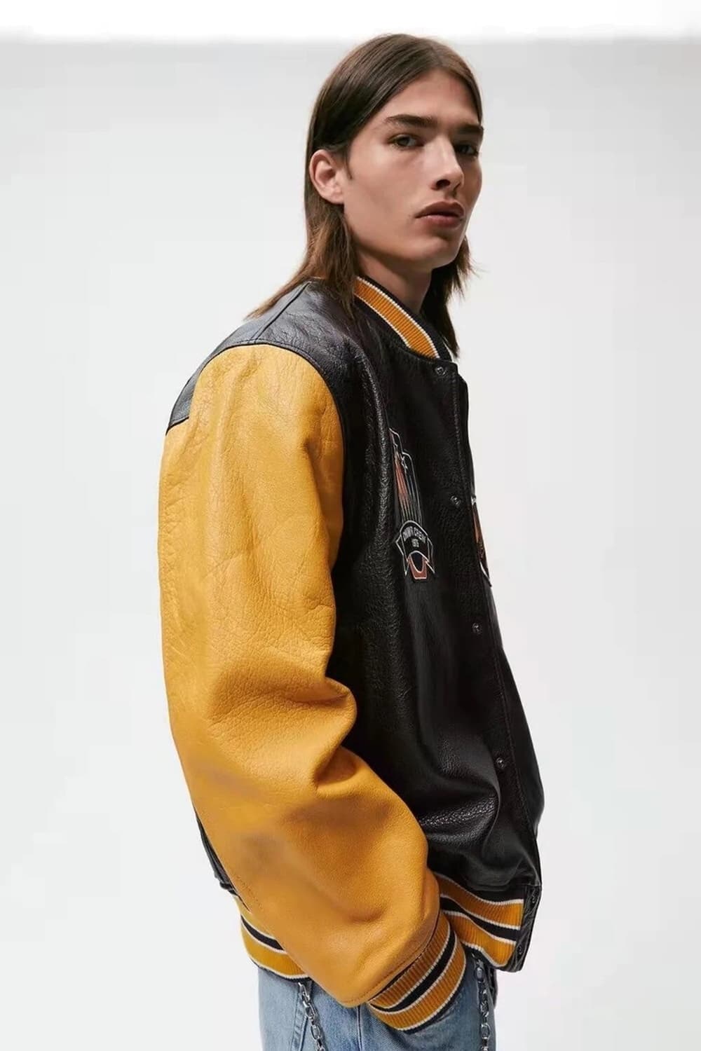 자라 레더 바시티자켓 상품이미지6