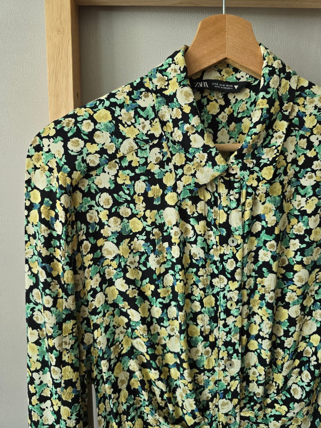 자라 플로럴 매듭 셔츠 롱 원피스 상품이미지3