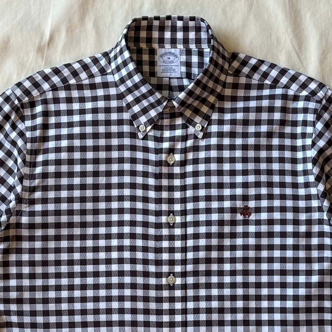 [M/100-102] Brooks Brothers 브라운 깅엄 체크 폴로 상품이미지2