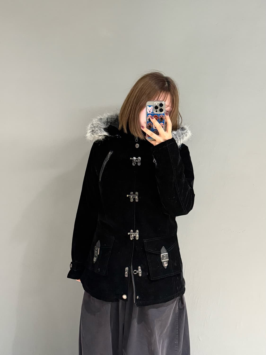 In the attic fur trimming velour jacket 상품이미지1