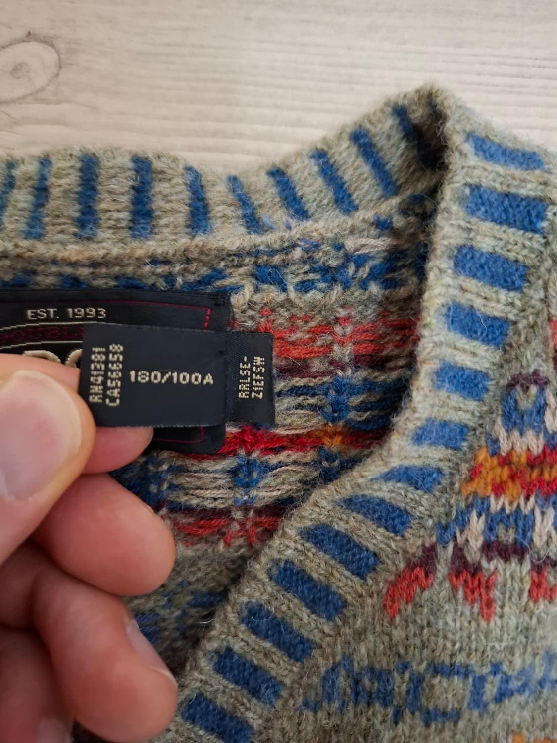 L RRL 더블알엘 페어아일 윙로고 패턴 브이넥 니트 상품이미지3