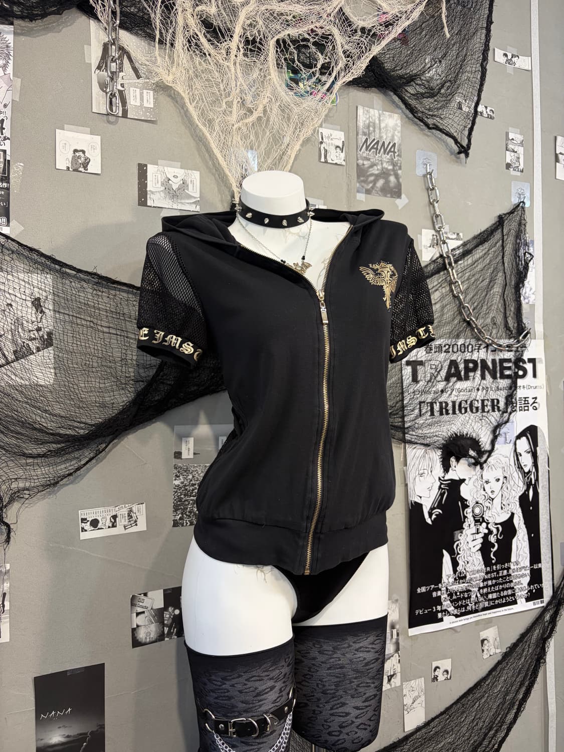 Gothic mesh wing lettering hood zip up 상품이미지8