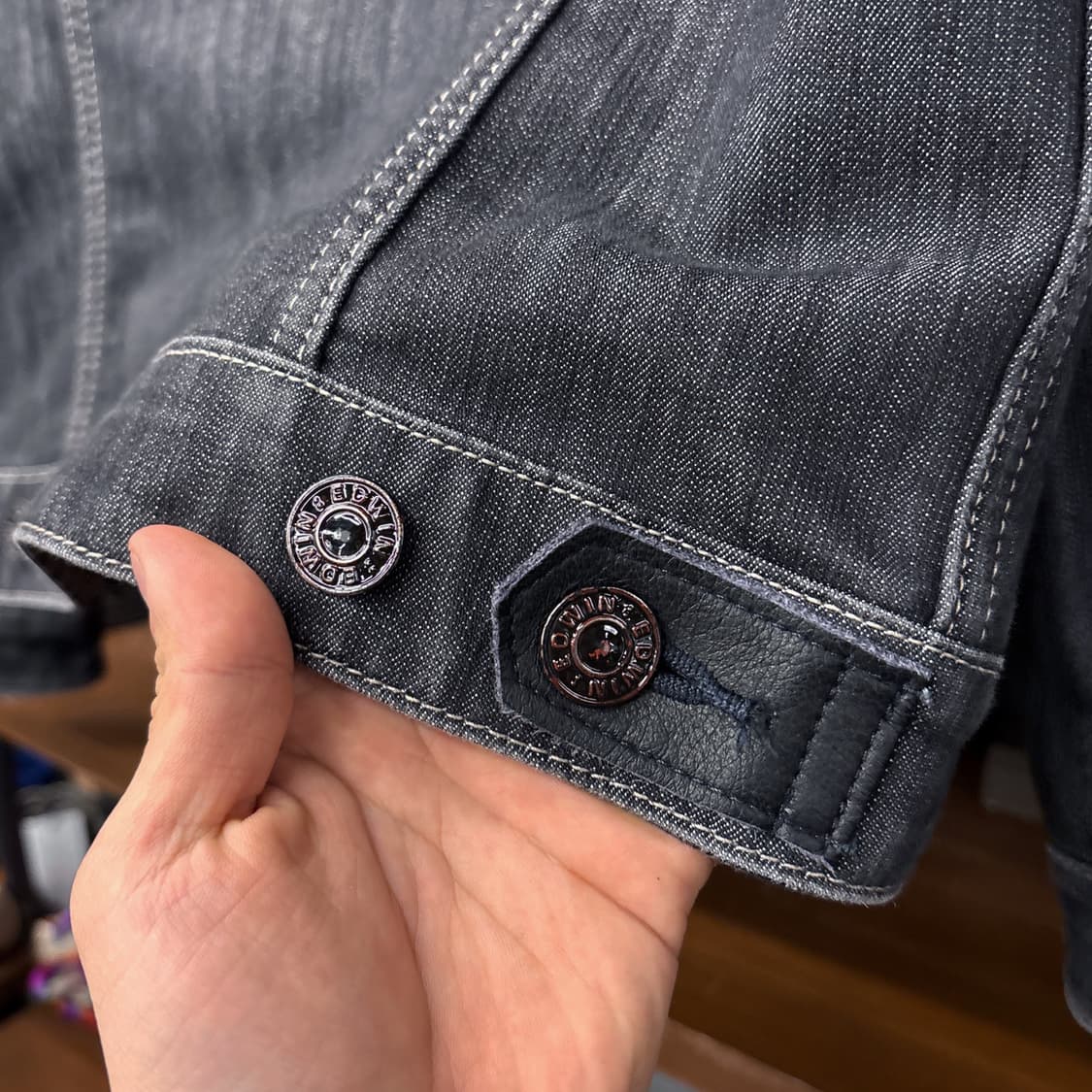 에드윈 Edge Wild Fire 워시드블랙 데님 트러커 자켓 N1090 상품이미지8