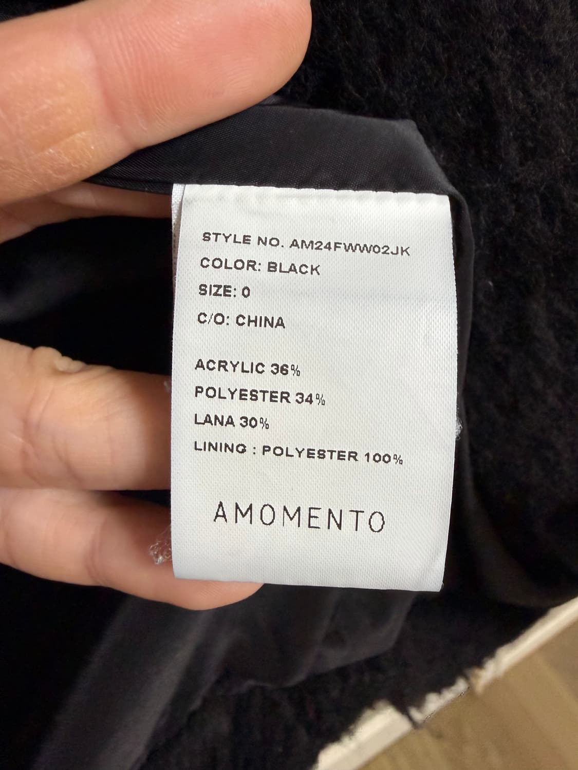 아모멘토 헤어리 자켓 블랙 상품이미지4