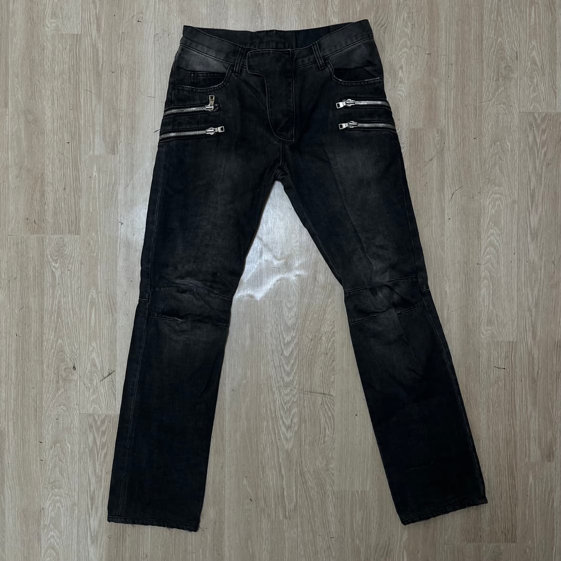 효지 HOYJ 흑청 바이커진 데님 팬츠 46사이즈 상품이미지1