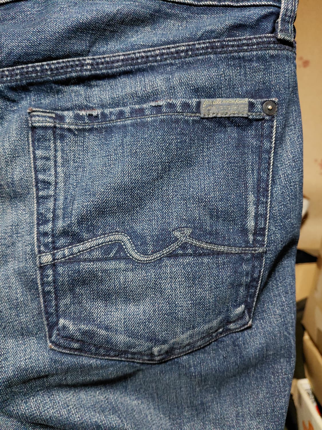 [세븐진]슬림 스트레이트핏 데님 청바지 36사이즈 상품이미지3