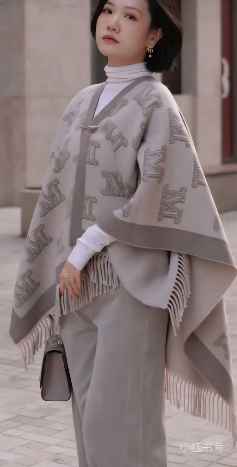 막스마라 FRINE 프리네 M모노그램 자카드 울 여성 케이프 숄 상품이미지6