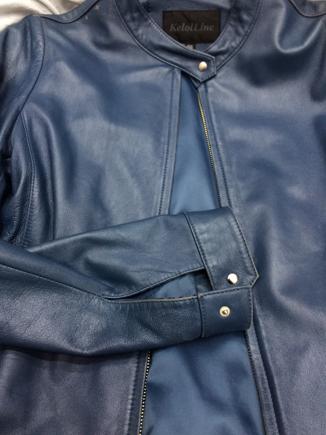 vintage 양가죽 블루 레더자켓 상품이미지2
