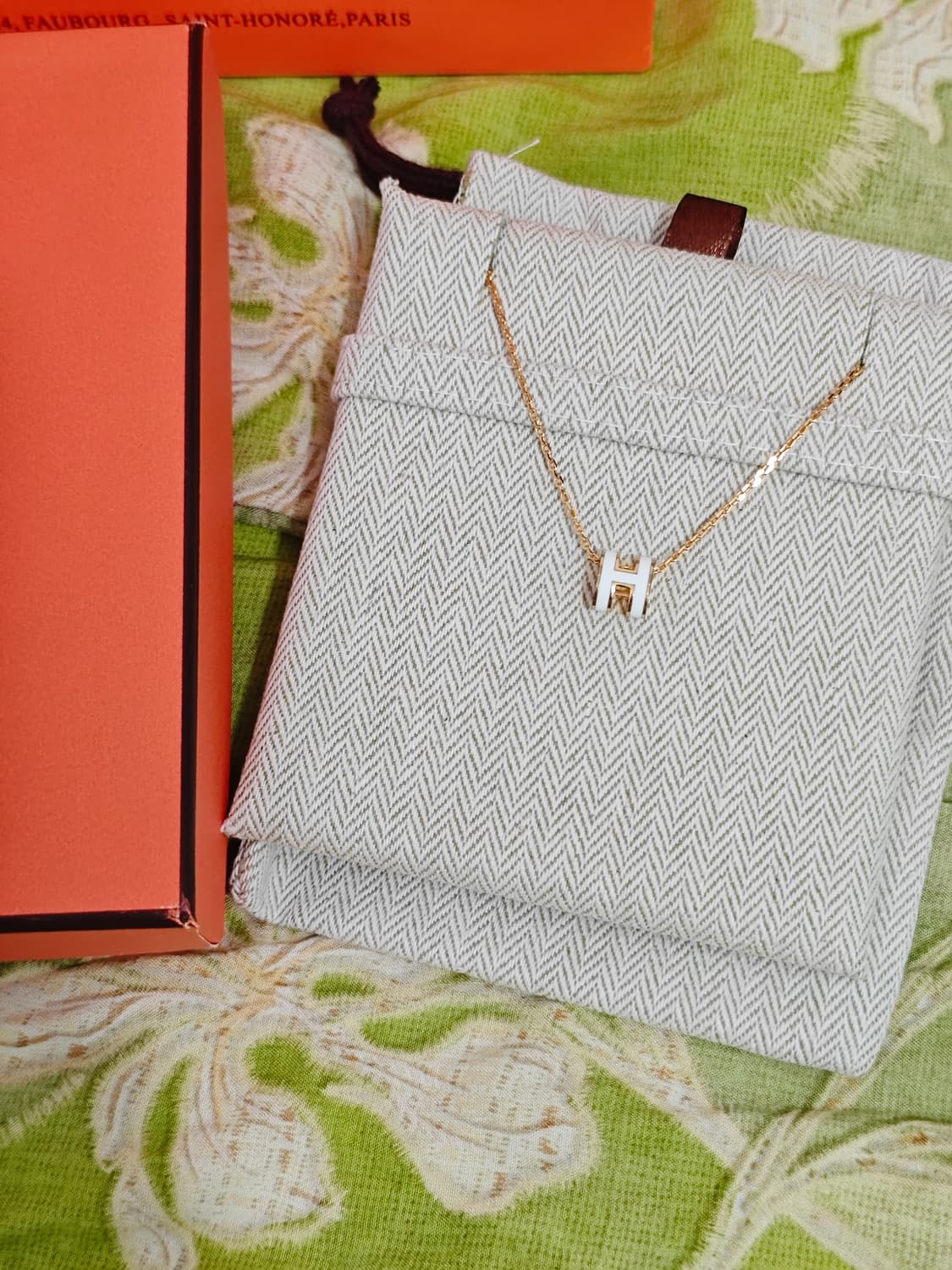 에르메스 팝아슈 미니 목걸이 화이트 로즈골드 블랑 상품이미지5