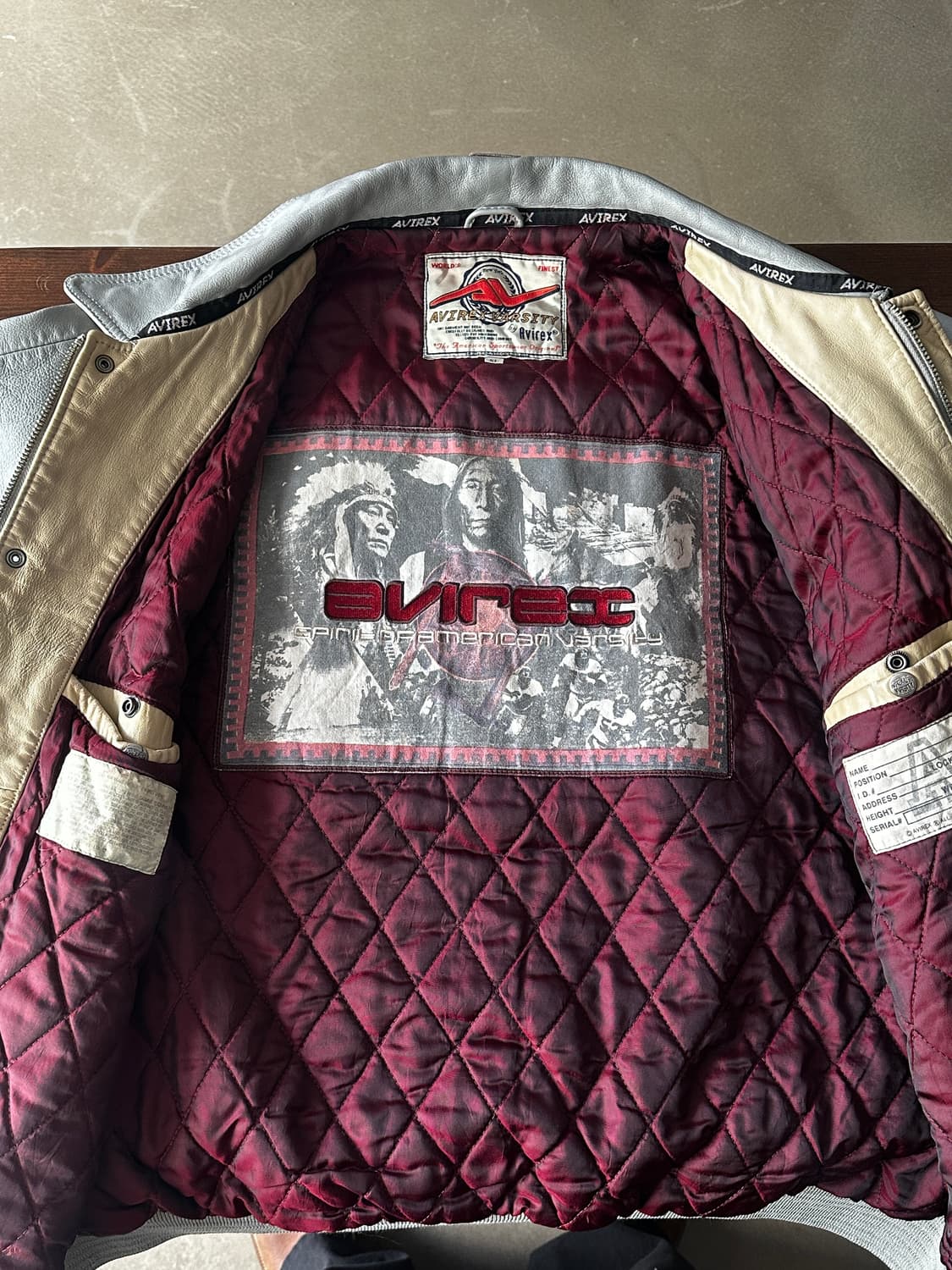 90s 아비렉스 소가죽 레더 바시티 자켓 상품이미지9